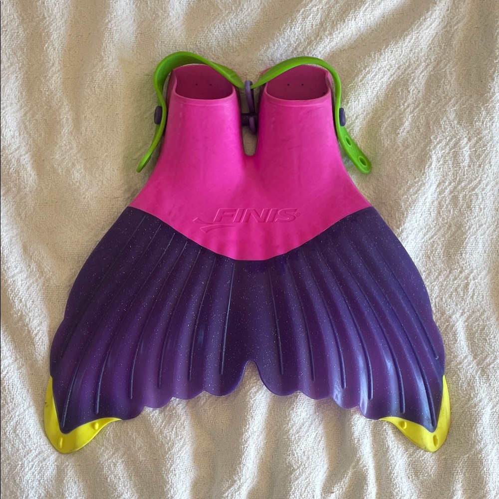 Finis Pink and Green Mermaid Kids Swim Fins
